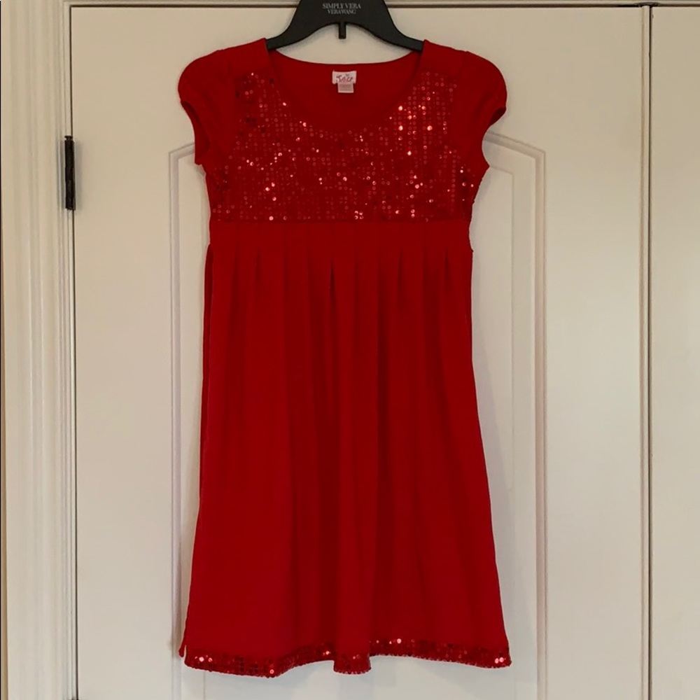Justice red sequin dress